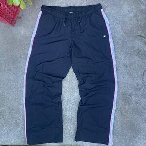 Champion Black Sweatpants with Red and White Accents